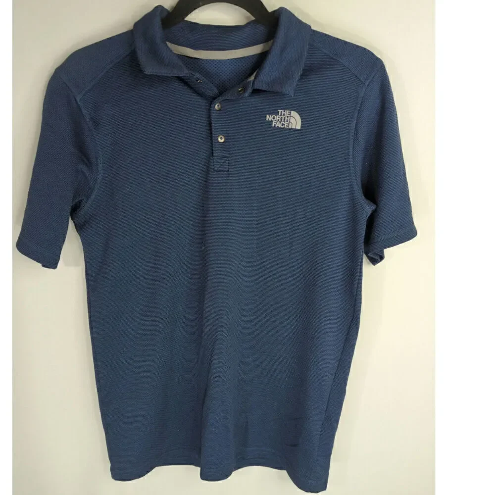 The North Face Men's Solid Short Sleeve Polo Shirts Navy Blue‎ Size Small